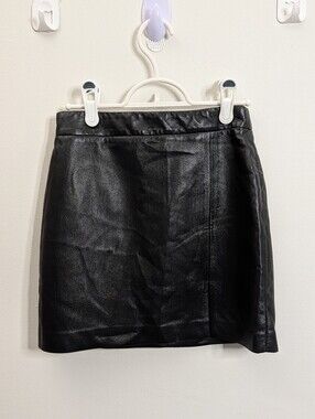 Aritzia Wilfred Black Leather Mini Skirt Size 0 Patio